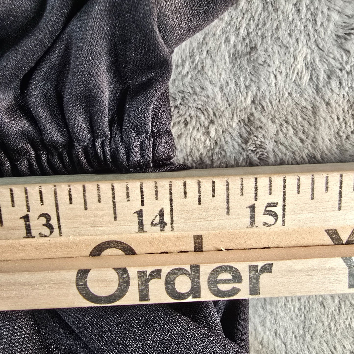 Vintage 1980s Black Supplice V-Neck Ruched Sleeve Elastic Waist Midi Dress (L)