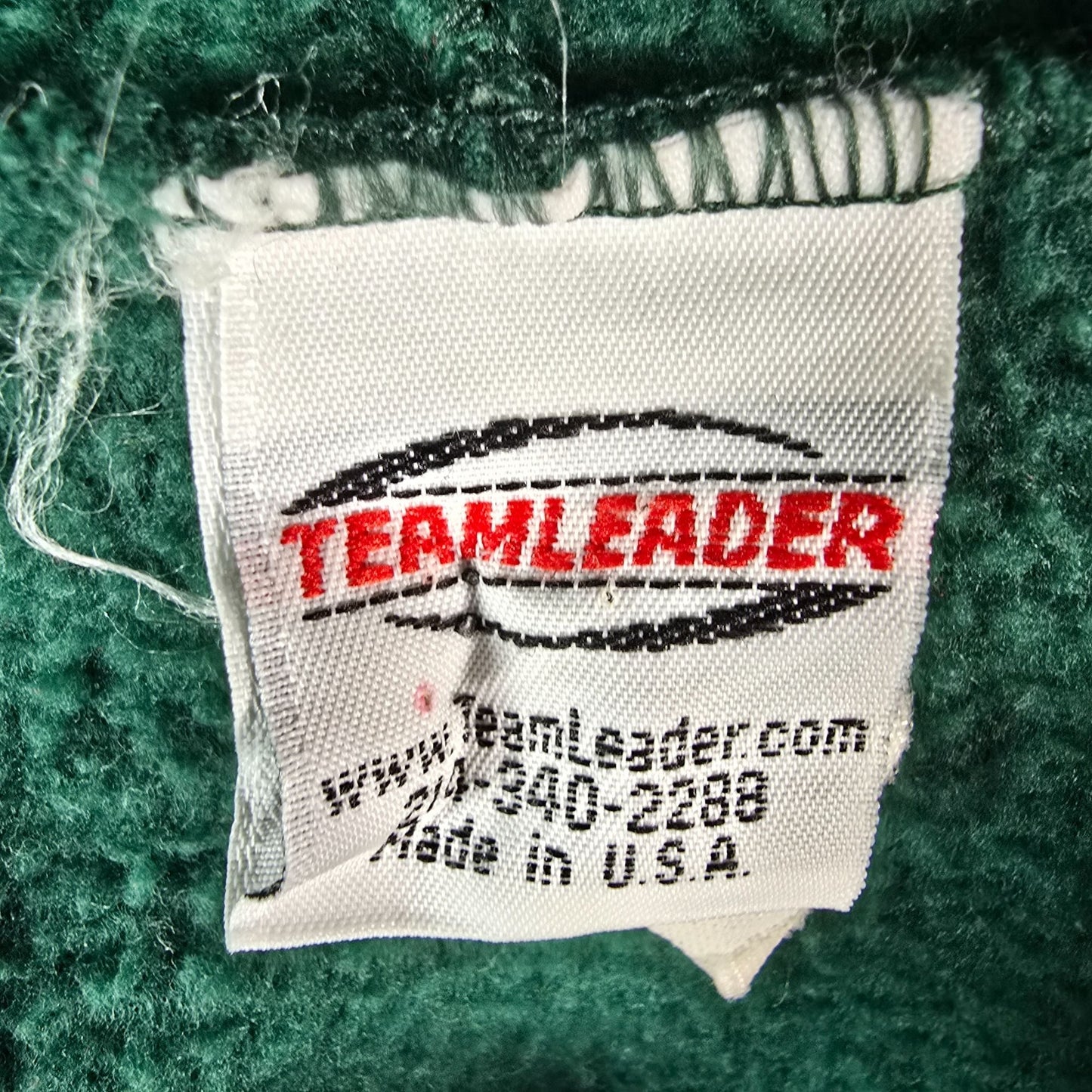 Vintage Y2K TeamLeader USA "KSU" Green & Gold Fleece Zip Cheerleader Hoodie (S)