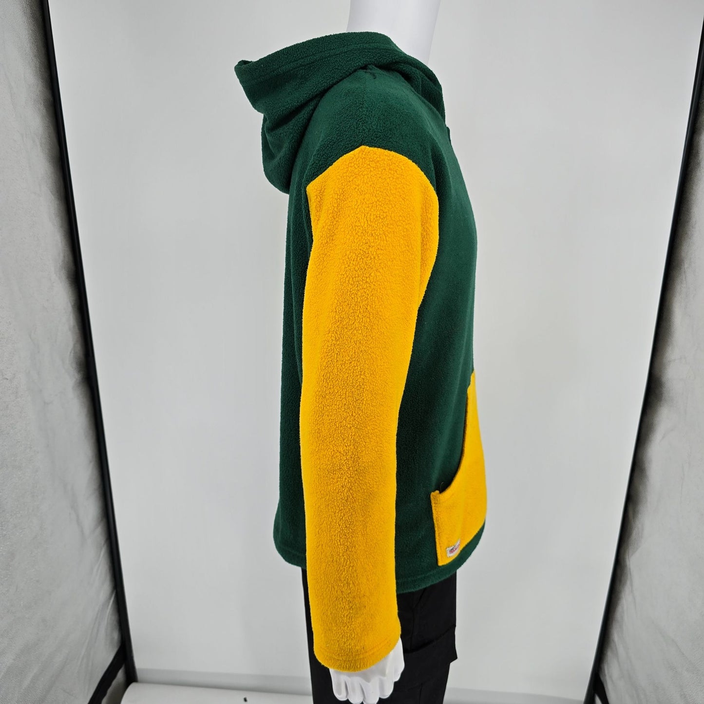 Vintage Y2K TeamLeader USA "KSU" Green & Gold Fleece Zip Cheerleader Hoodie (S)