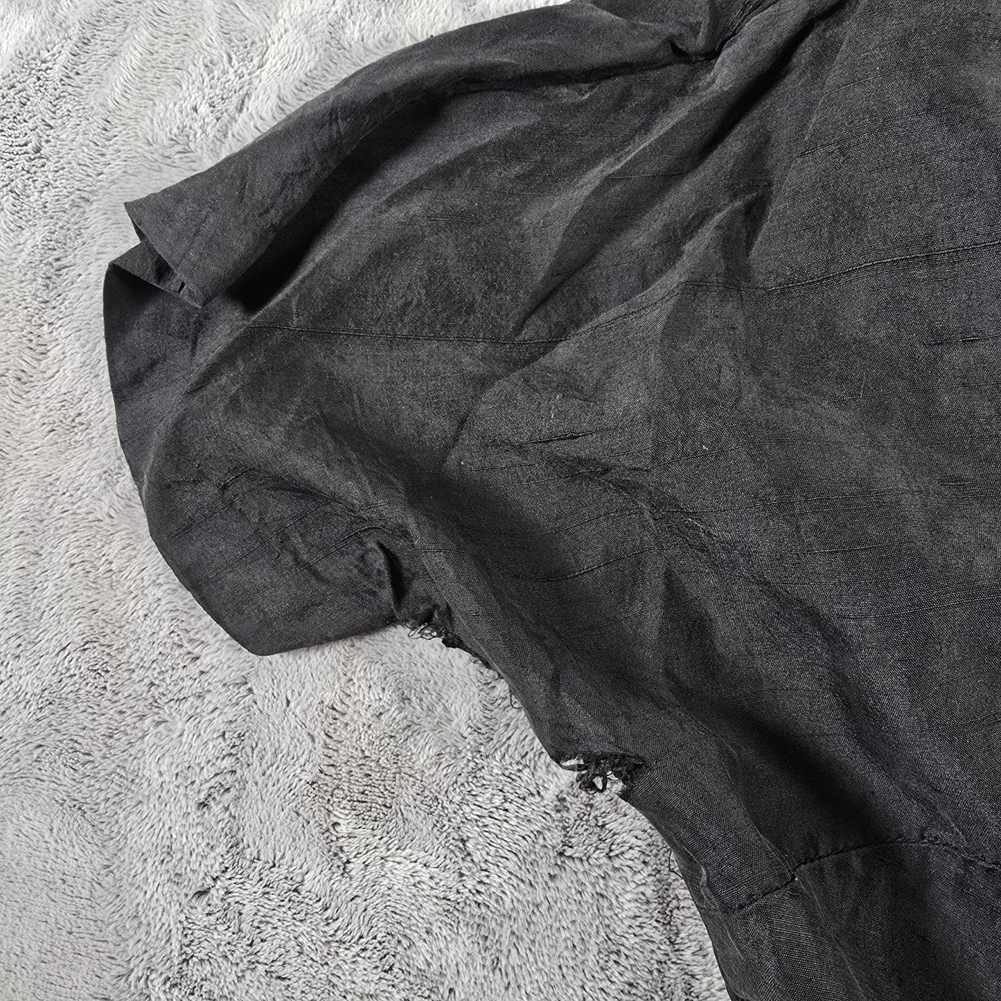 Vintage Early 1960s Terry Tall New York Black Kimono Sleeve Dress (M) *Flaw
