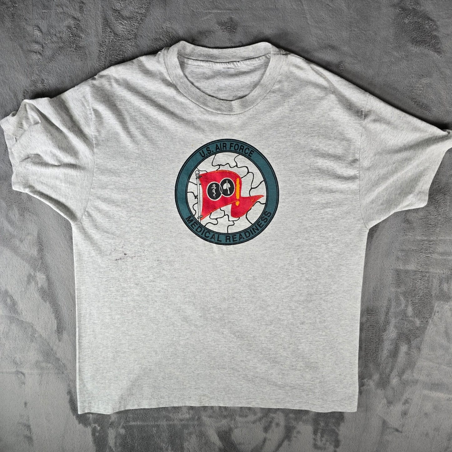 Vintage 1990s Gray USAF U.S. Air Force Medical Readiness Agency T-Shirt (XL)