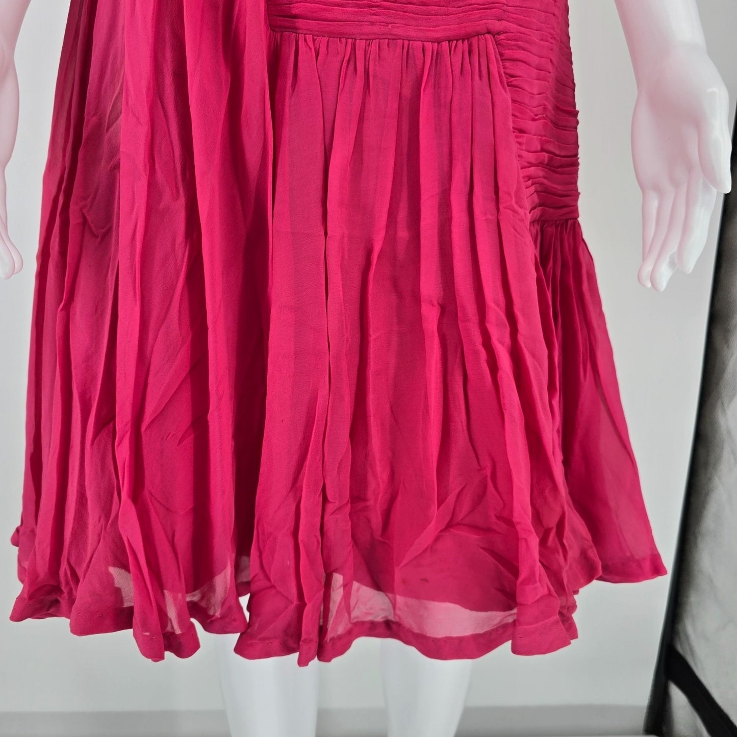 Vintage 1950s Robert Morton Fuschia Mid-Century Cocktail Party Dress (XS)