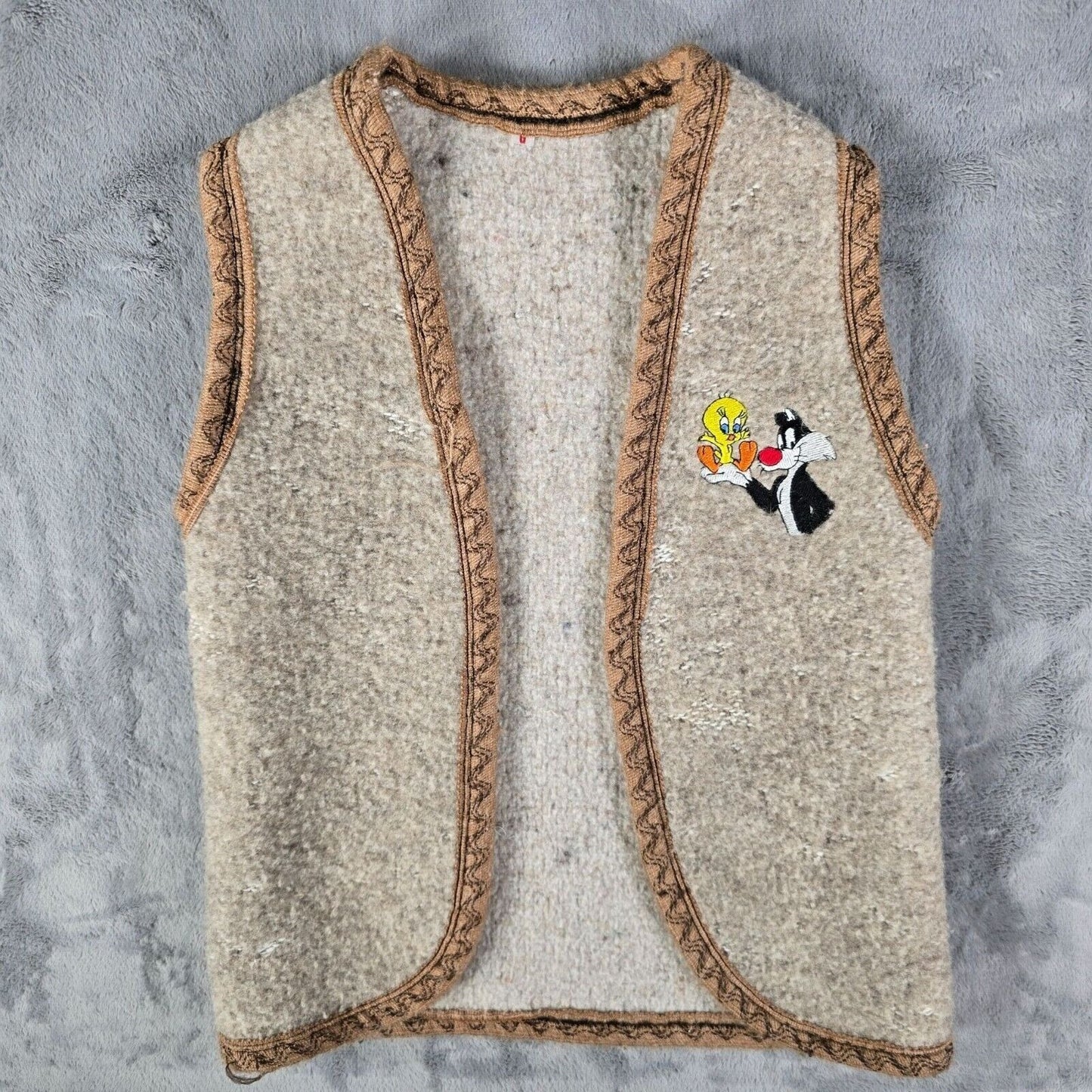 Distressed Vintage 1980s Looney Tunes Sylvester and Tweety Vest (Girls 7/8)