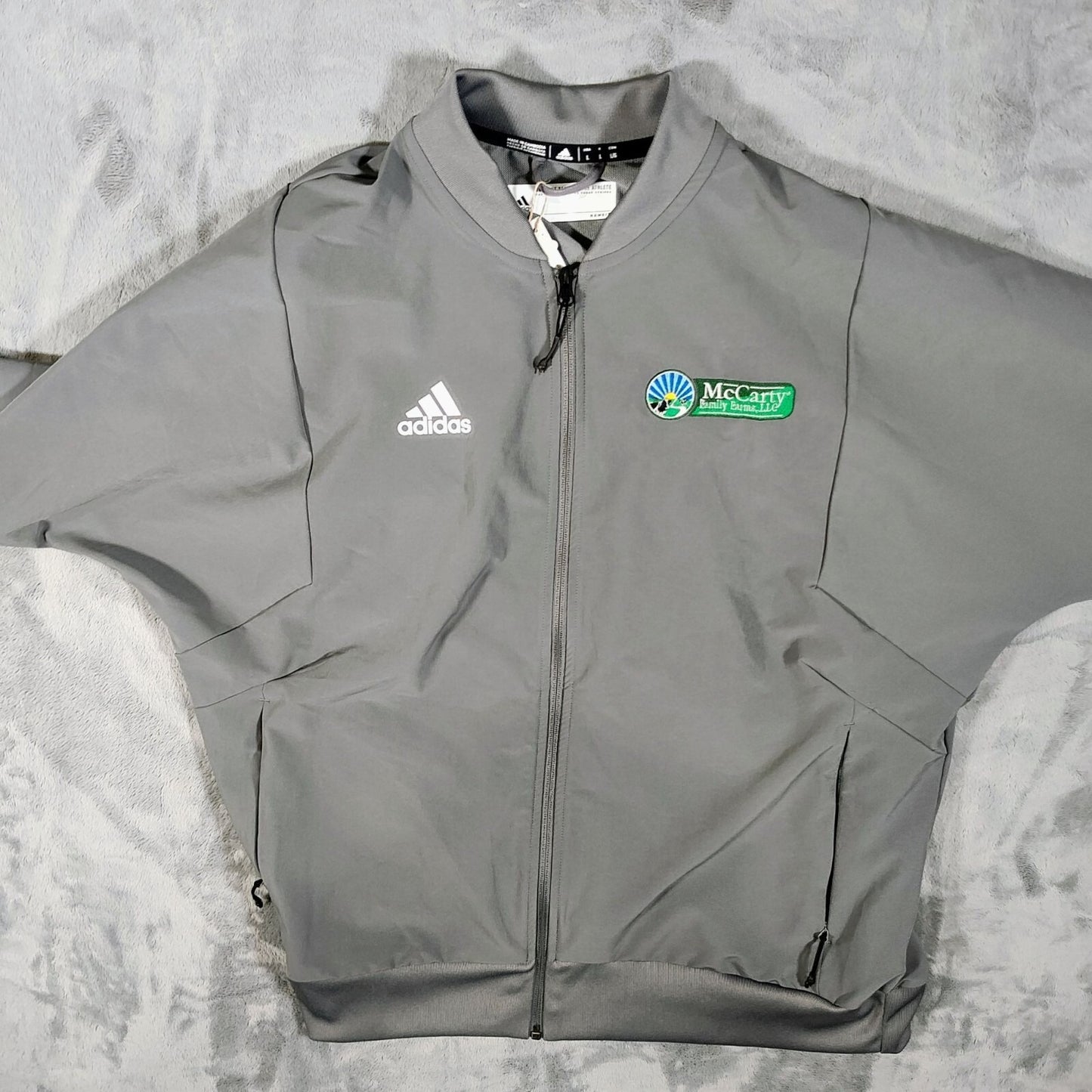 NWD Adidas "McCarty Family Farms" Men’s Sideline 21 Woven Bomber Jacket (Large)