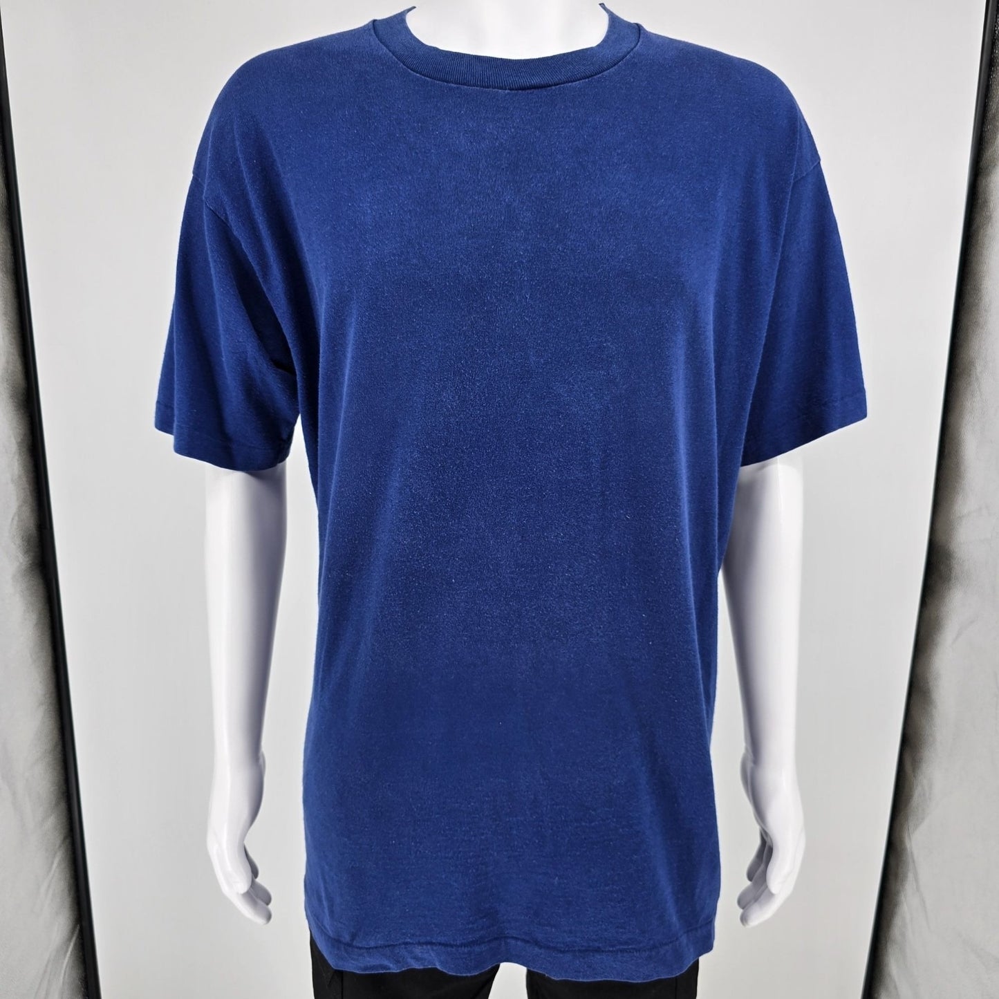 Vintage 1990s BVD Premium Series Blank Blue Single Stitch T-Shirt (XL)