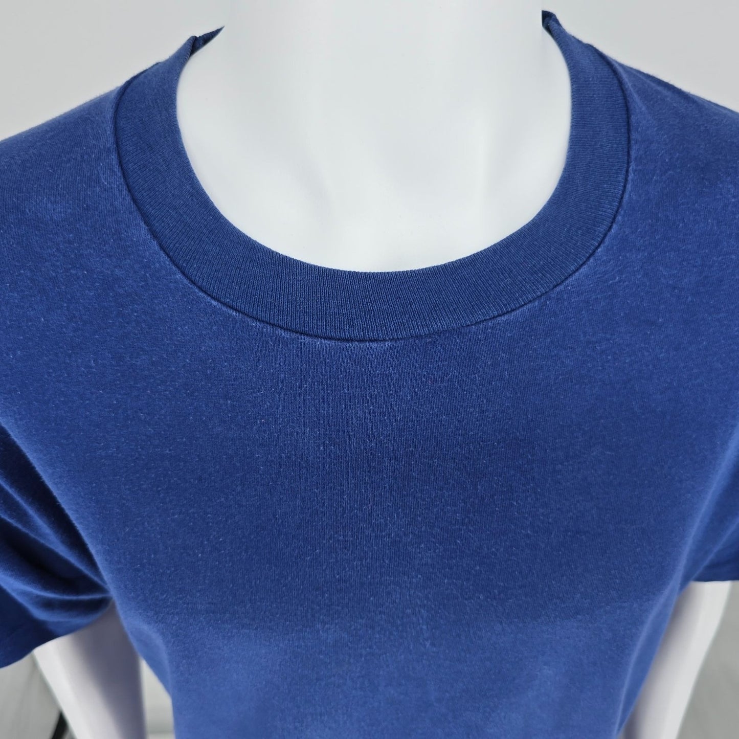 Vintage 1990s BVD Premium Series Blank Blue Single Stitch T-Shirt (XL)