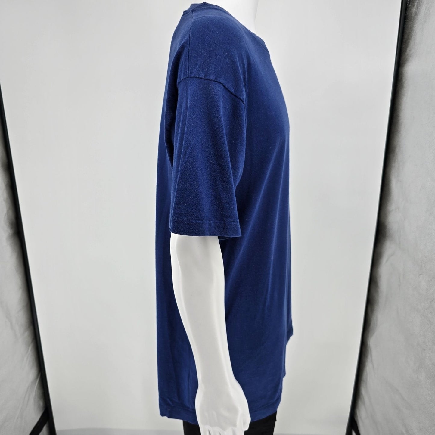 Vintage 1990s BVD Premium Series Blank Blue Single Stitch T-Shirt (XL)