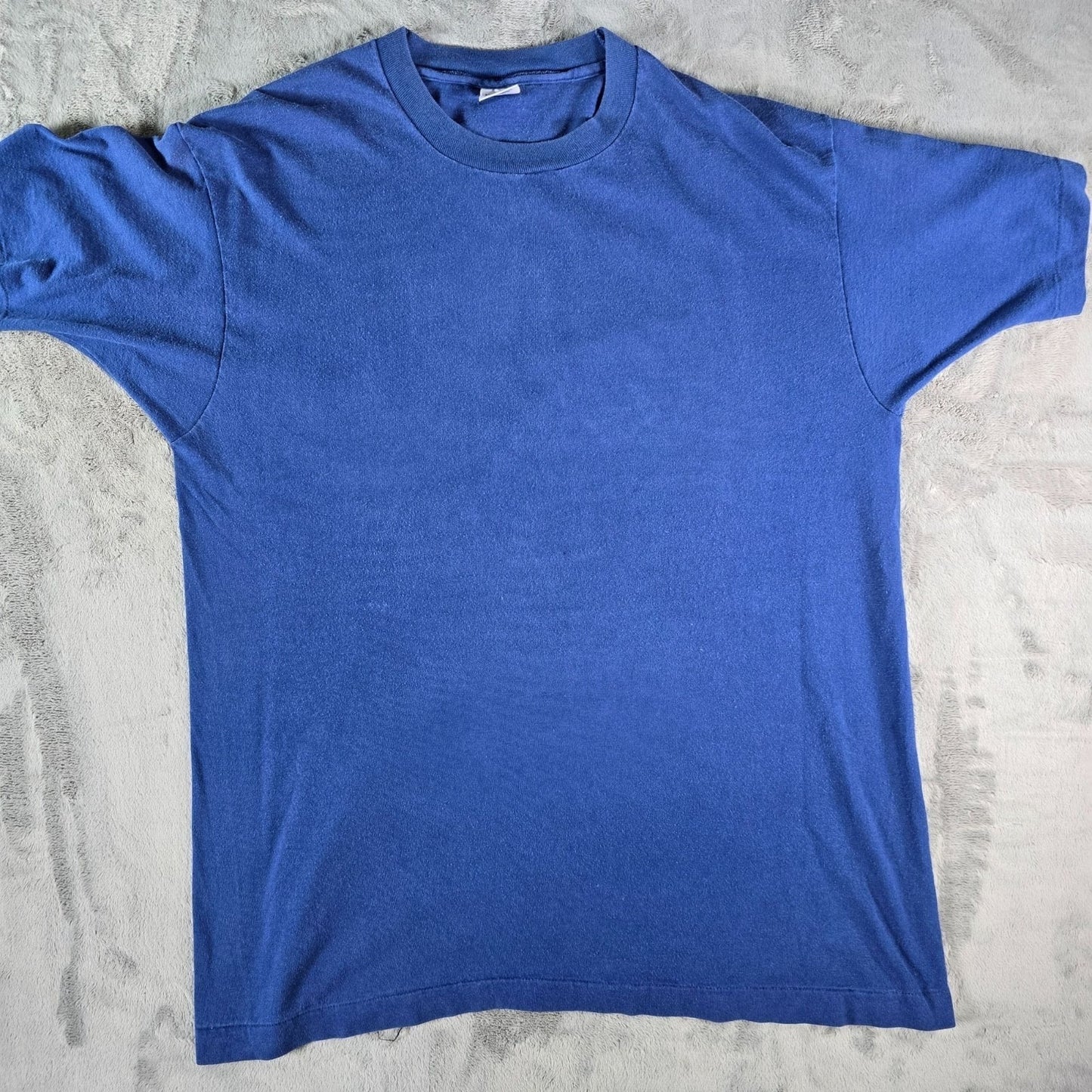Vintage 1990s BVD Premium Series Blank Blue Single Stitch T-Shirt (XL)