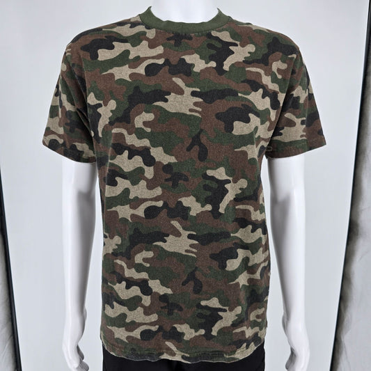 Modern Pro Club Comfort Woodland Camouflage Olive/Brown Streetwear T-Shirt (M)