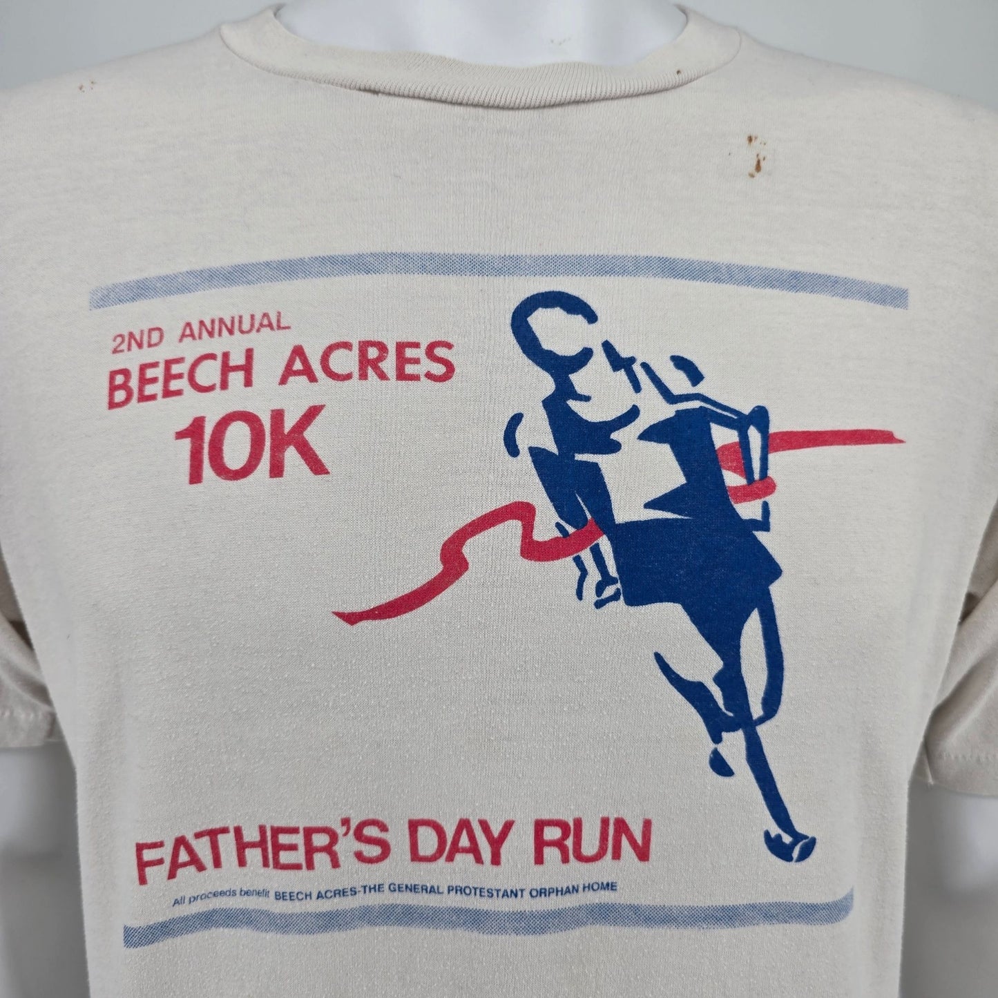 Vintage 1980s Jerzees Beech Acres 10K Father's Day Run Cincinnati T-Shirt (L)