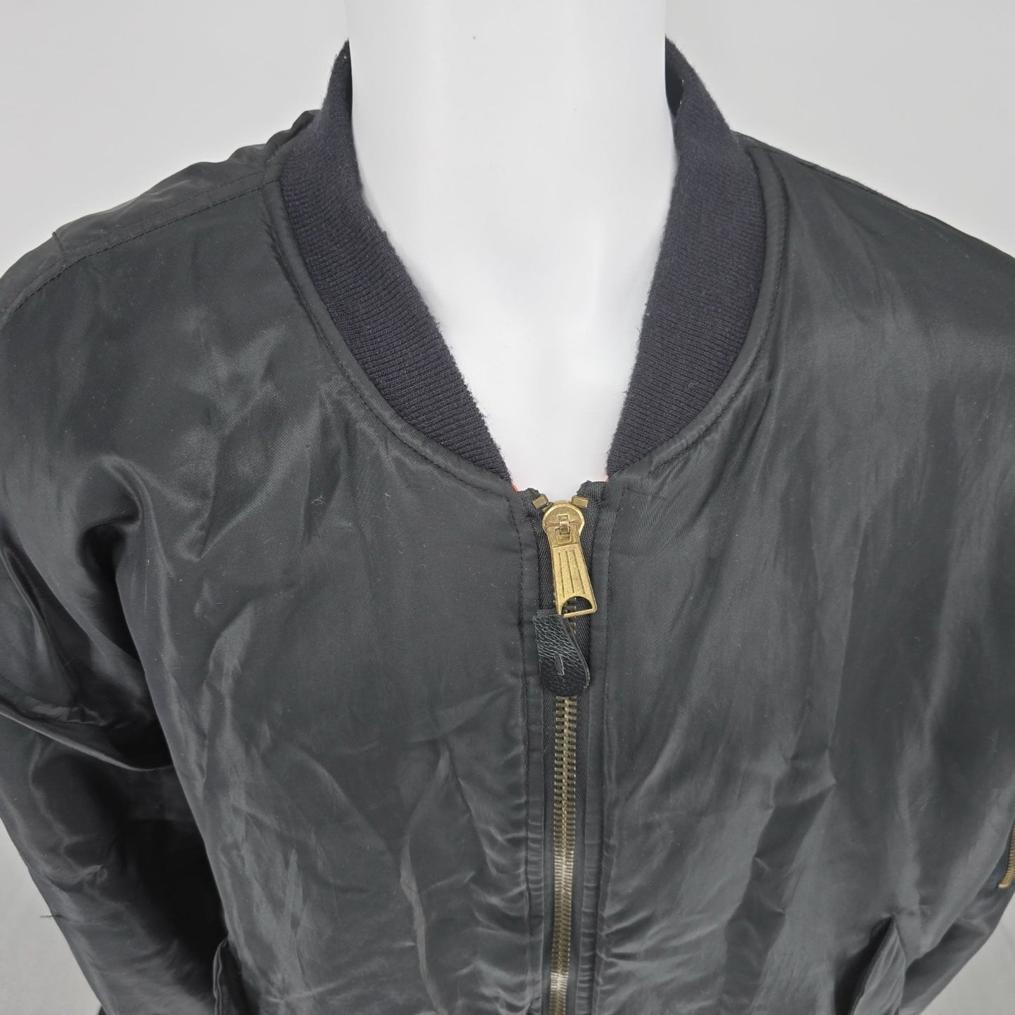 Vintage Y2K Counterattack MA-1 Style Reversible Satin Bomber Jacket (XL)