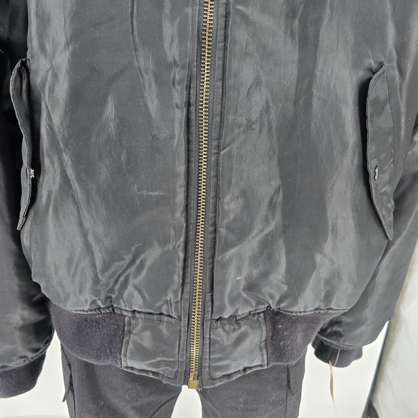 Vintage Y2K Counterattack MA-1 Style Reversible Satin Bomber Jacket (XL)