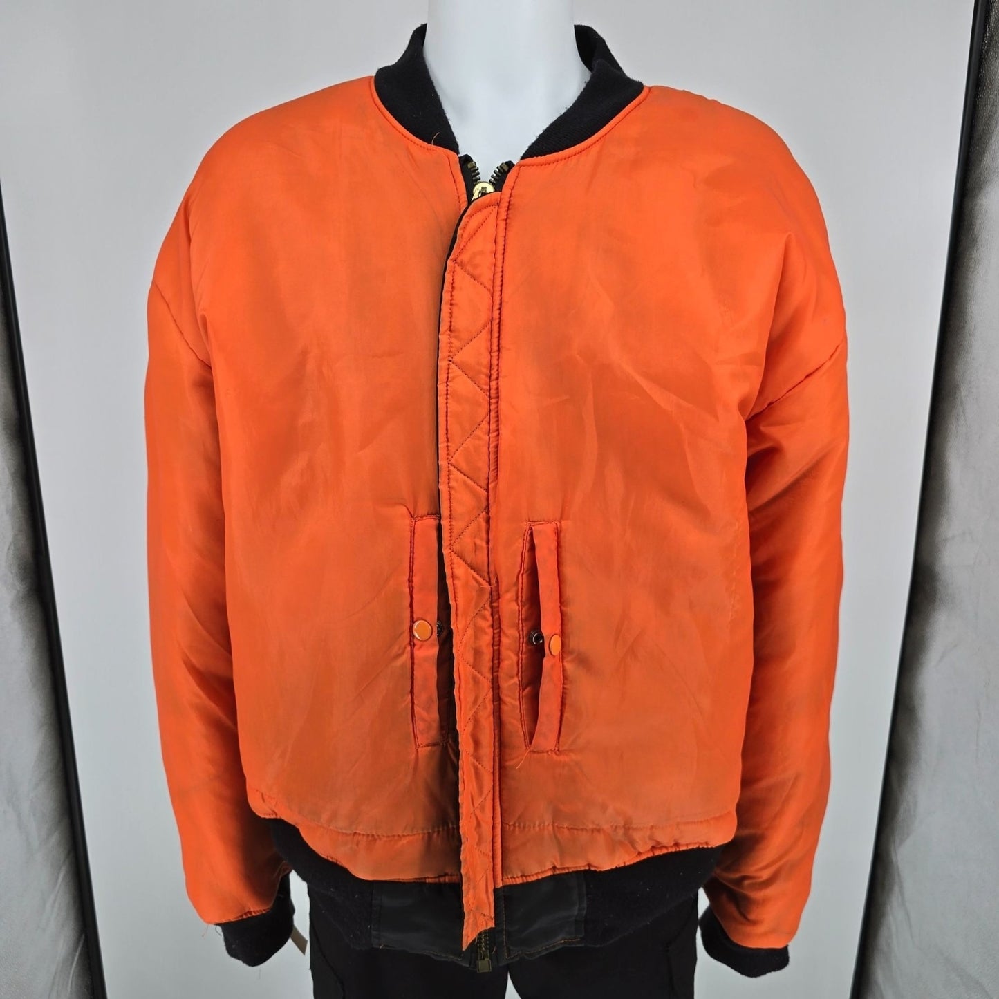 Vintage Y2K Counterattack MA-1 Style Reversible Satin Bomber Jacket (XL)