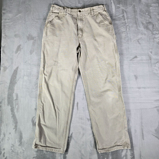 Vintage Y2K Carhartt B11 Men's Loose Fit Washed Duck Utility Work Pants (33x31)