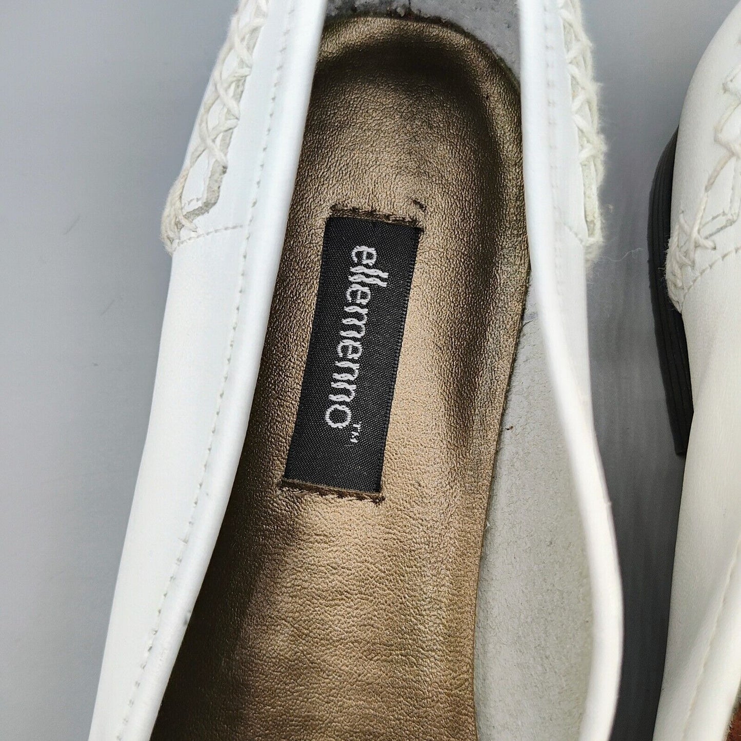 Vintage Ellemenno/Partners "Manitoba II" White Leather Slip-on Loafers (8.5M)