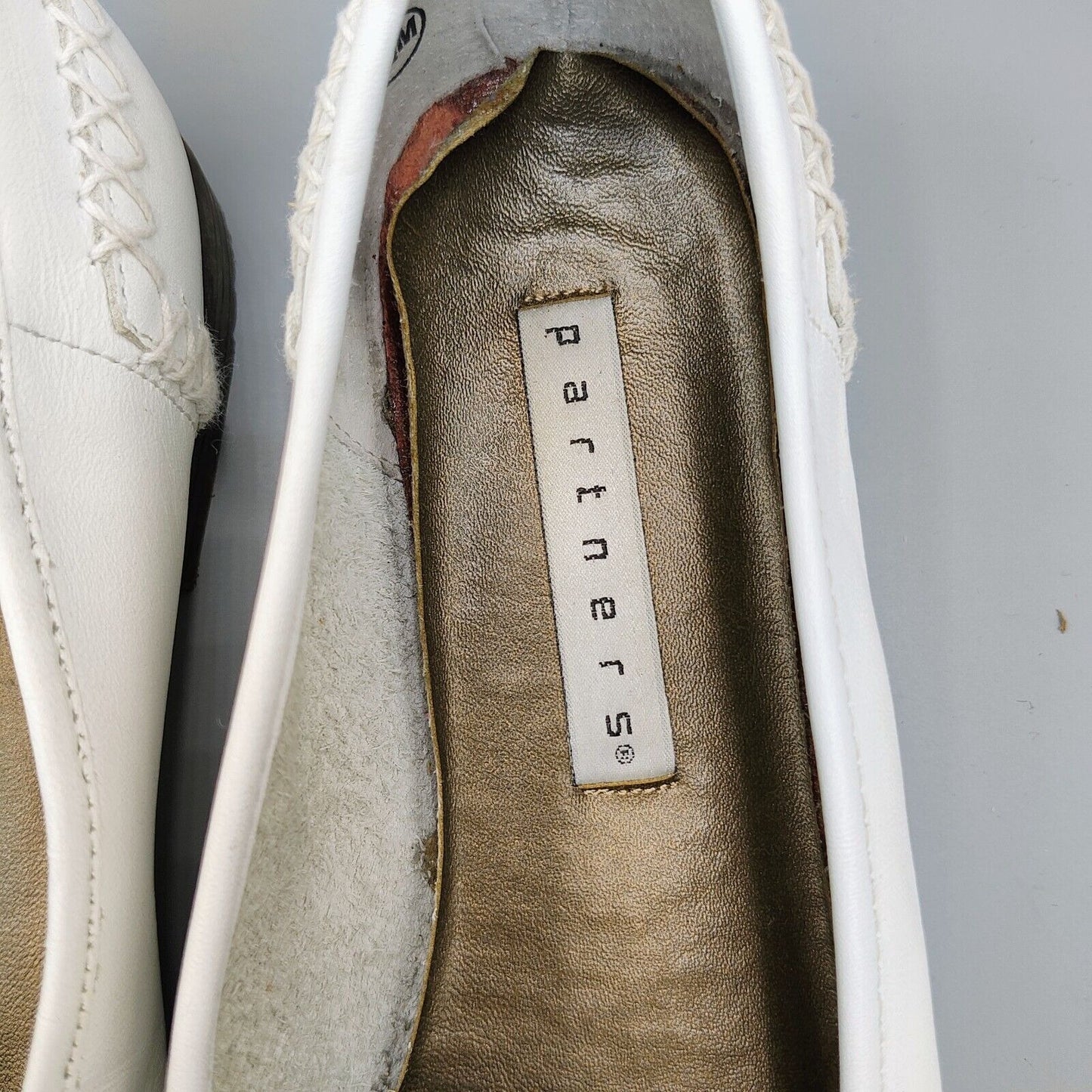 Vintage Ellemenno/Partners "Manitoba II" White Leather Slip-on Loafers (8.5M)