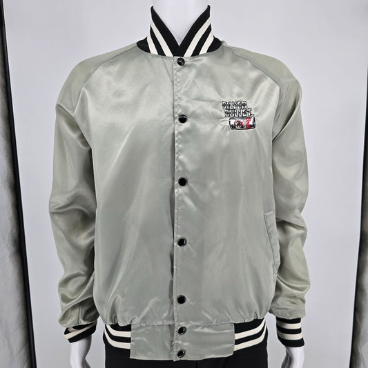 Vintage 1980s Artex Coors Light Silver Bullet Nylon Satin Bomber Jacket (XL)