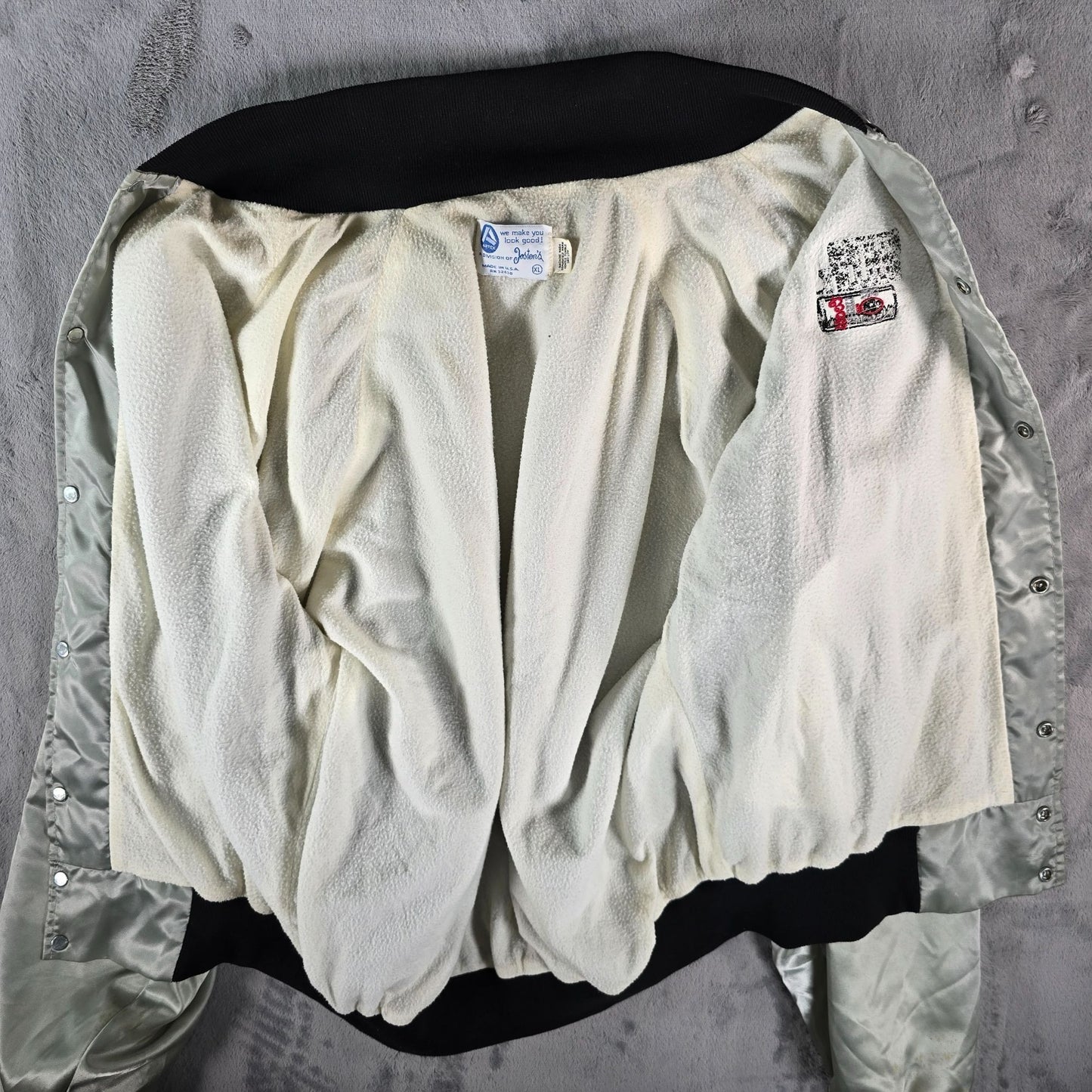 Vintage 1980s Artex Coors Light Silver Bullet Nylon Satin Bomber Jacket (XL)