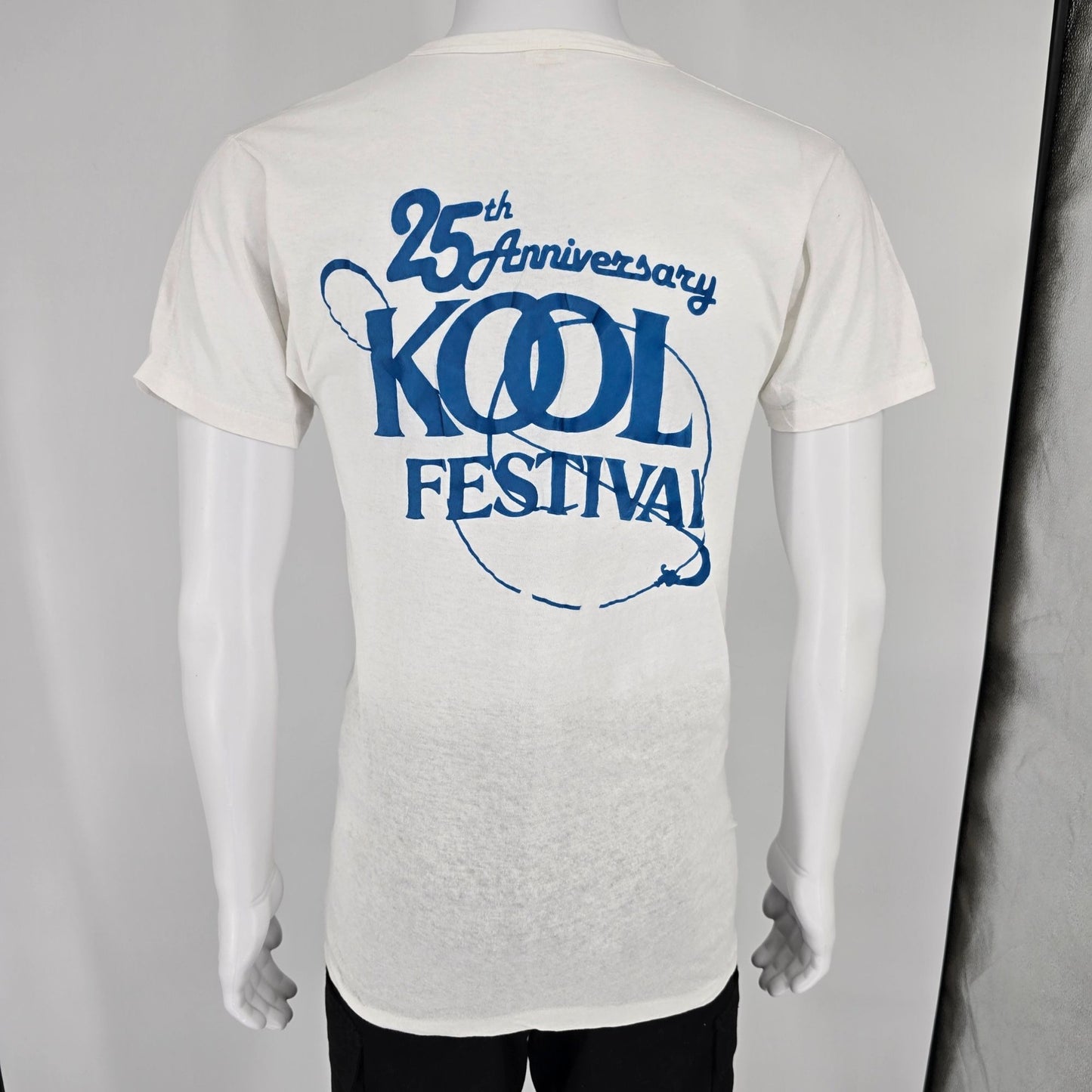 Vintage 1986 Kool Jazz Festival 25th Anniversary White V-Neck T-Shirt (S)