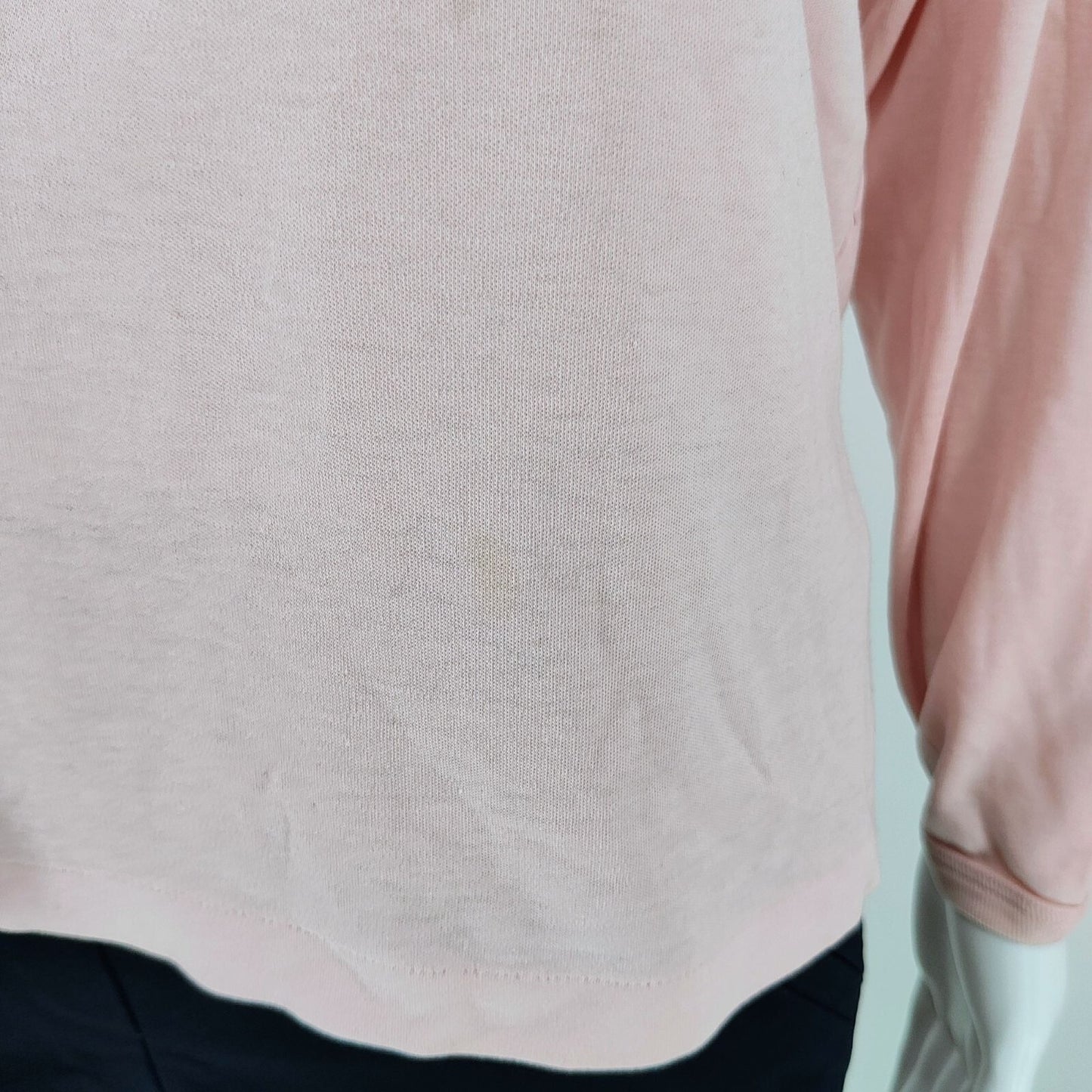 Womens Pink Long-Sleeve Button-Up Half Placard Blouse Top (L) *Fair Condition*