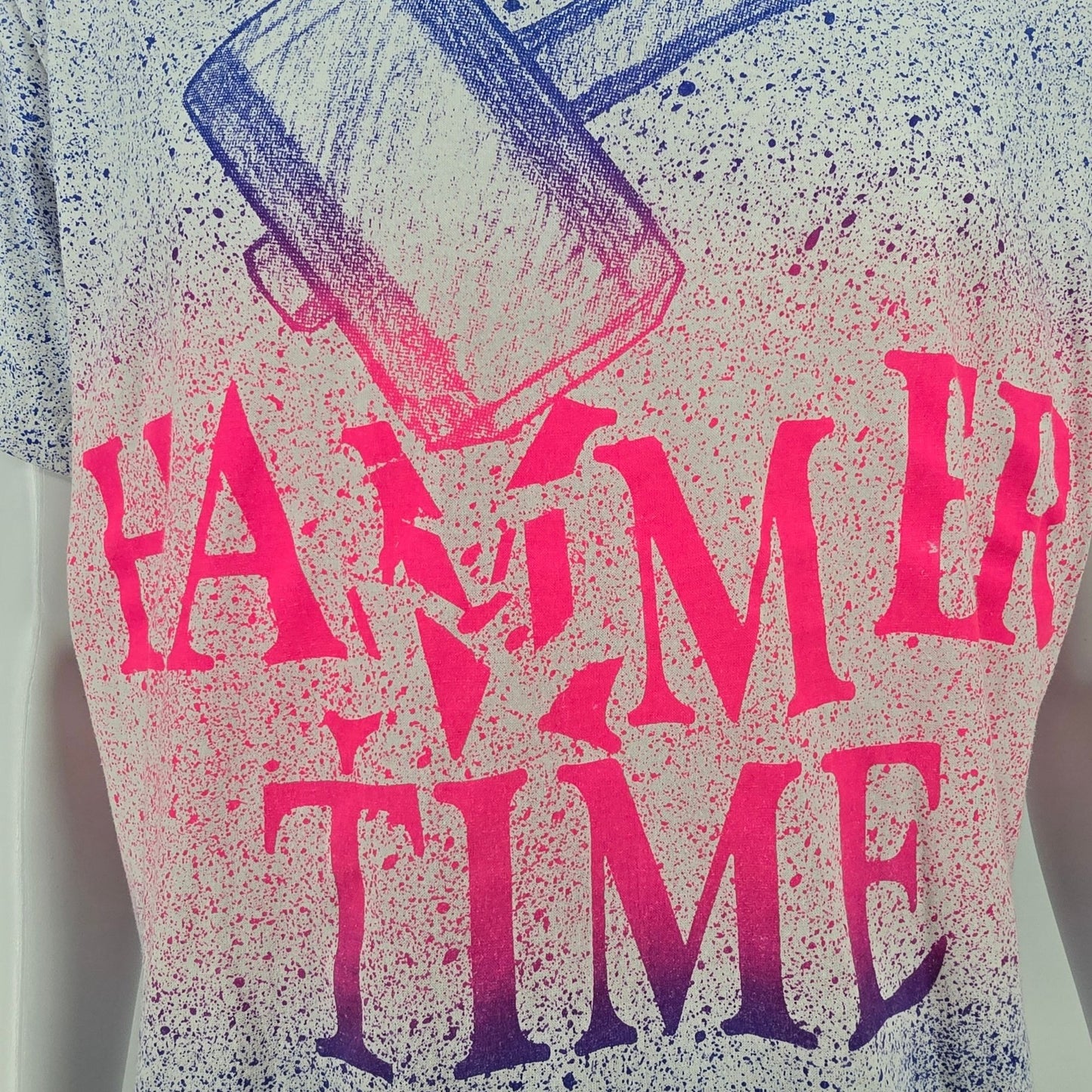 Vintage 1990s Center Star Hammer Time All Over Print AOP Graphic T Shirt (M/L)