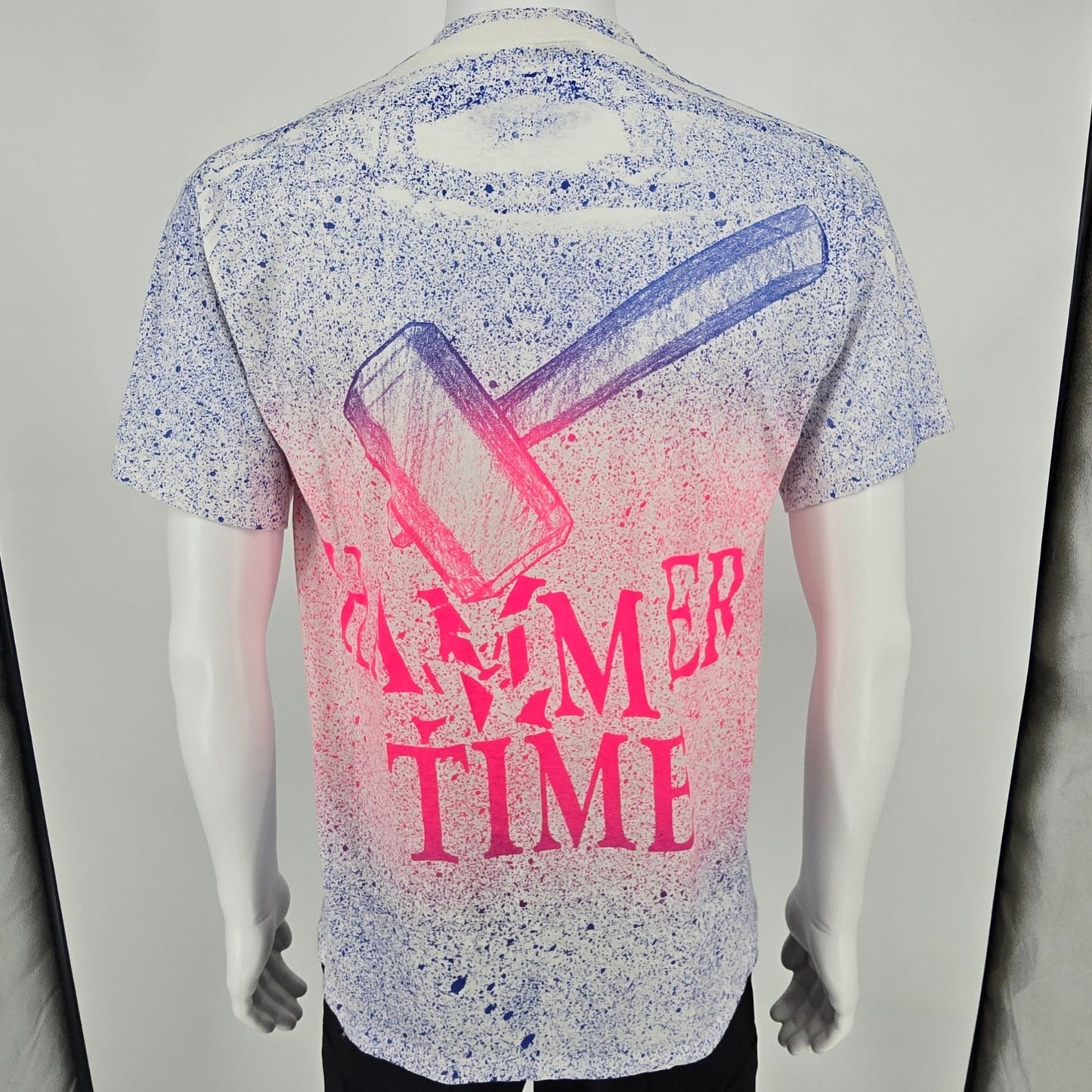 Vintage 1990s Center Star Hammer Time All Over Print AOP Graphic T Shirt (M/L)