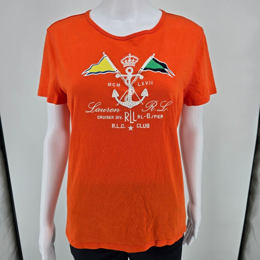 2000s LRL Lauren Jeans Co. Ralph Lauren Anchor Crest Women's T-Shirt (M)