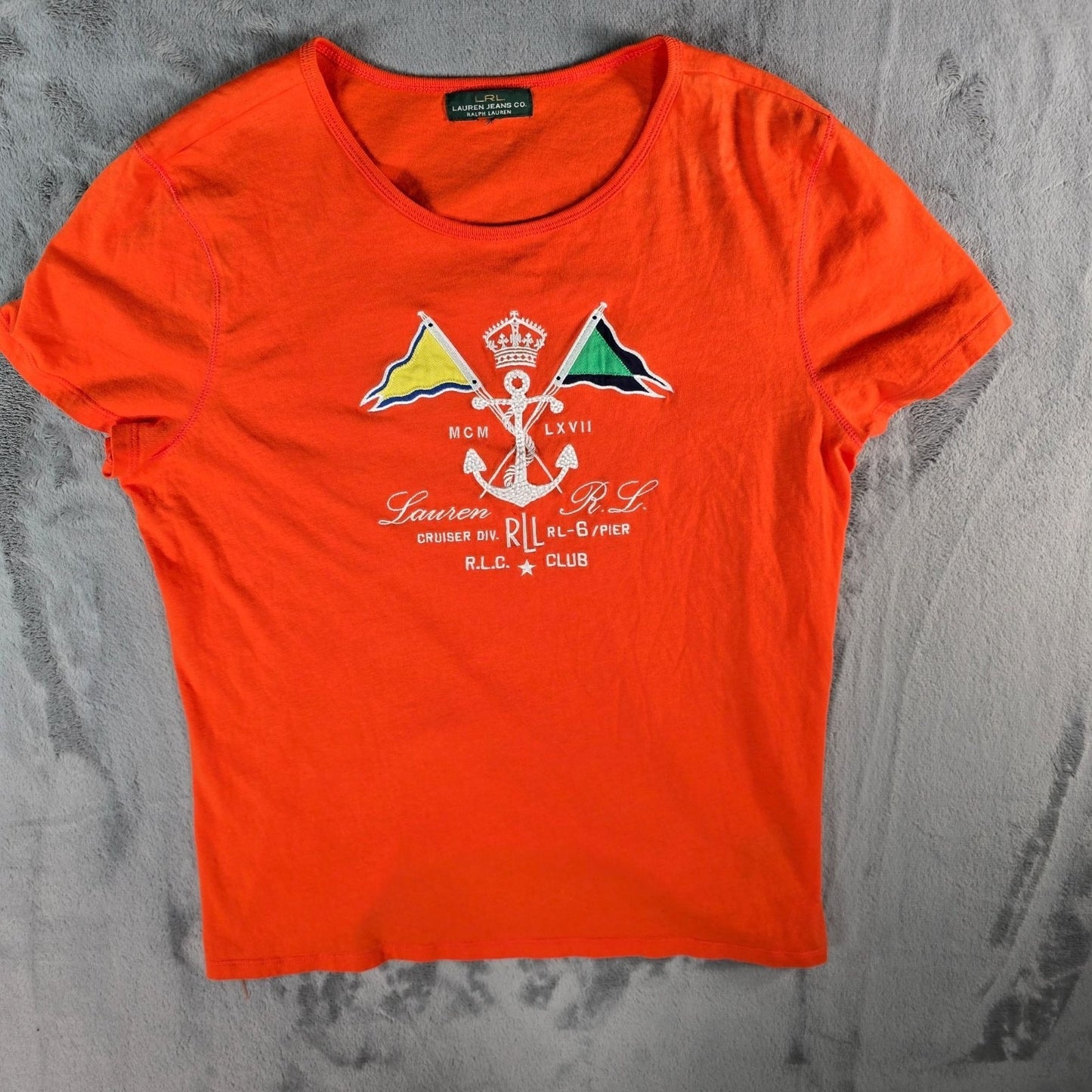 2000s LRL Lauren Jeans Co. Ralph Lauren Anchor Crest Women's T-Shirt (M)