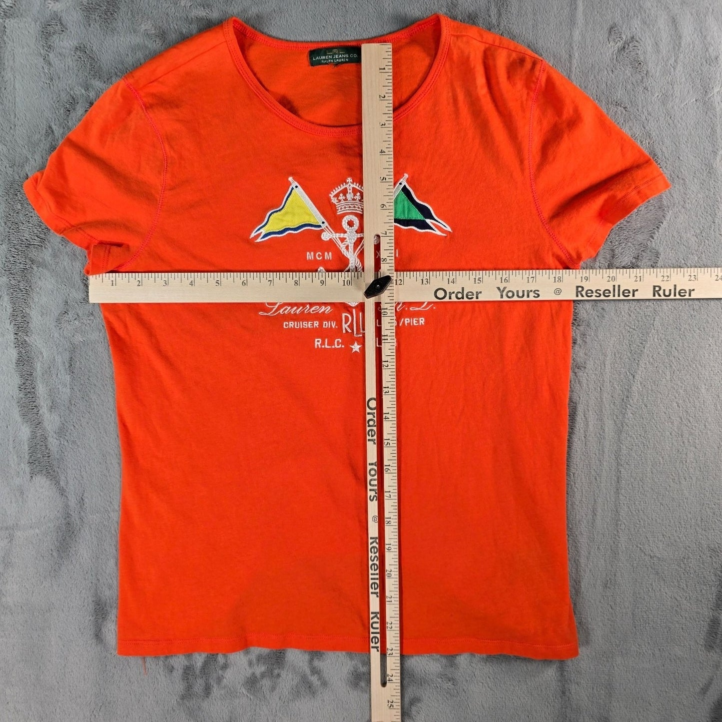 2000s LRL Lauren Jeans Co. Ralph Lauren Anchor Crest Women's T-Shirt (M)