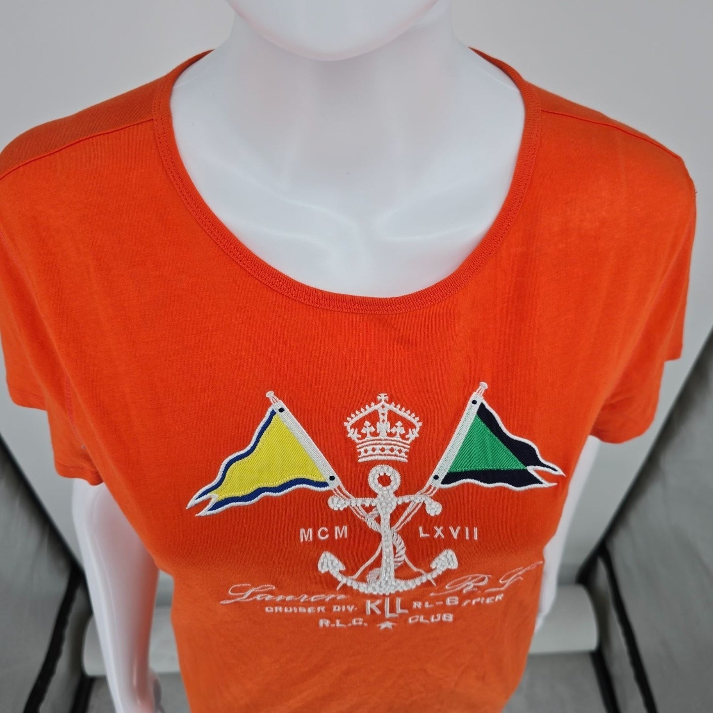 2000s LRL Lauren Jeans Co. Ralph Lauren Anchor Crest Women's T-Shirt (M)