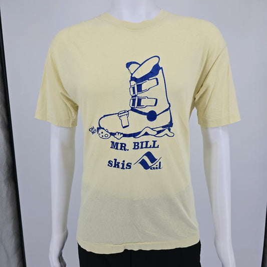 Distressed Vintage 1970s Belton Mr. Bill Skis Vail Ski Resort T-Shirt (M)
