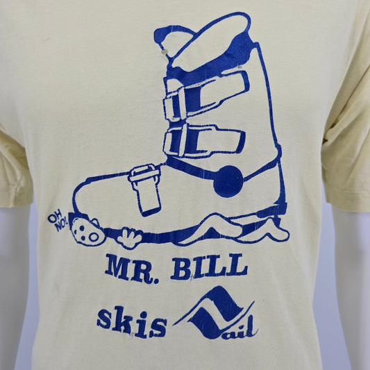 Distressed Vintage 1970s Belton Mr. Bill Skis Vail Ski Resort T-Shirt (M)