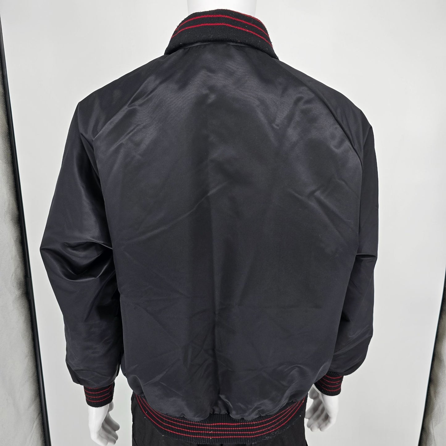 Vintage 1990s DeLong Murphy Brothers Inc. "Sherry" Satin Bomber Jacket (L)