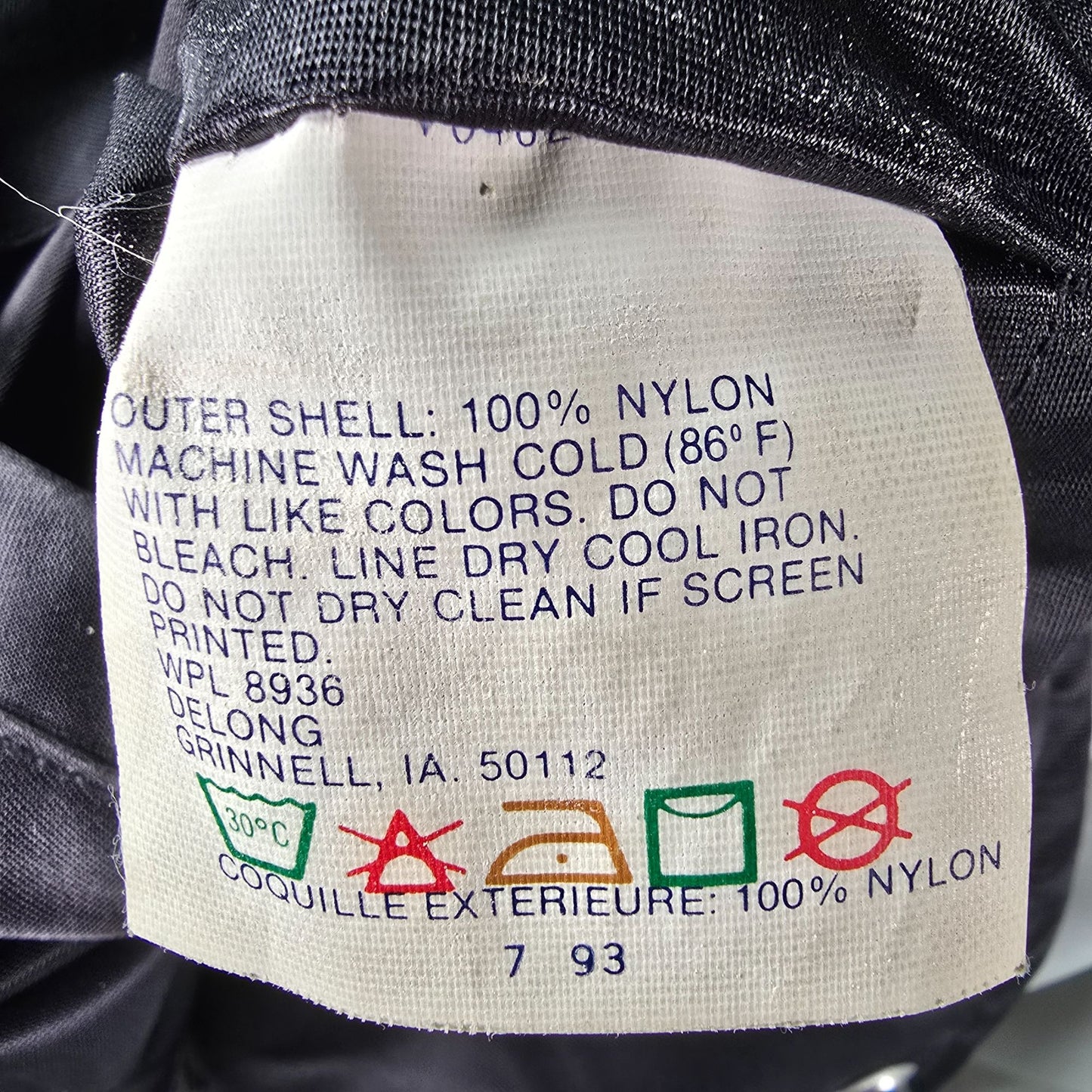 Vintage 1990s DeLong Murphy Brothers Inc. "Sherry" Satin Bomber Jacket (L)