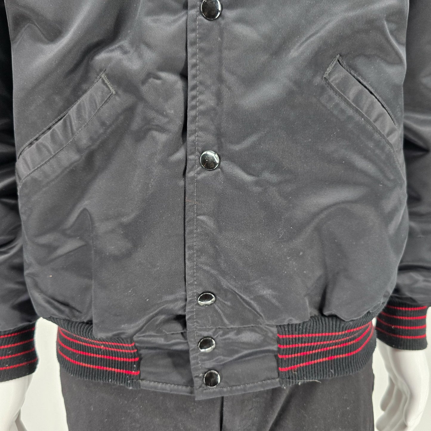 Vintage 1990s DeLong Murphy Brothers Inc. "Sherry" Satin Bomber Jacket (L)