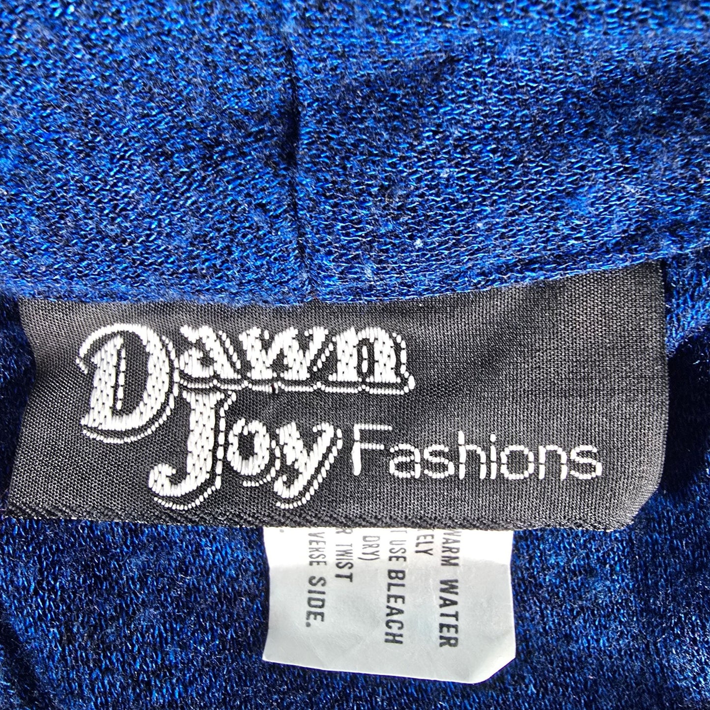 Vintage 1980s Dawn Joy Fashions Cobalt Blue Knit Midi Dress (Juniors S/M)