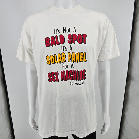 Vintage 1990s Bald Spot Sex Machine St. Thomas, V.I. Tourist T-Shirt (L/XL)