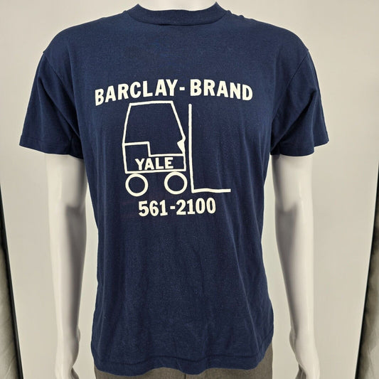 Vintage 1980s Barclay-Brand Yale Forklift Single Stitch Promotional T-Shirt (L)