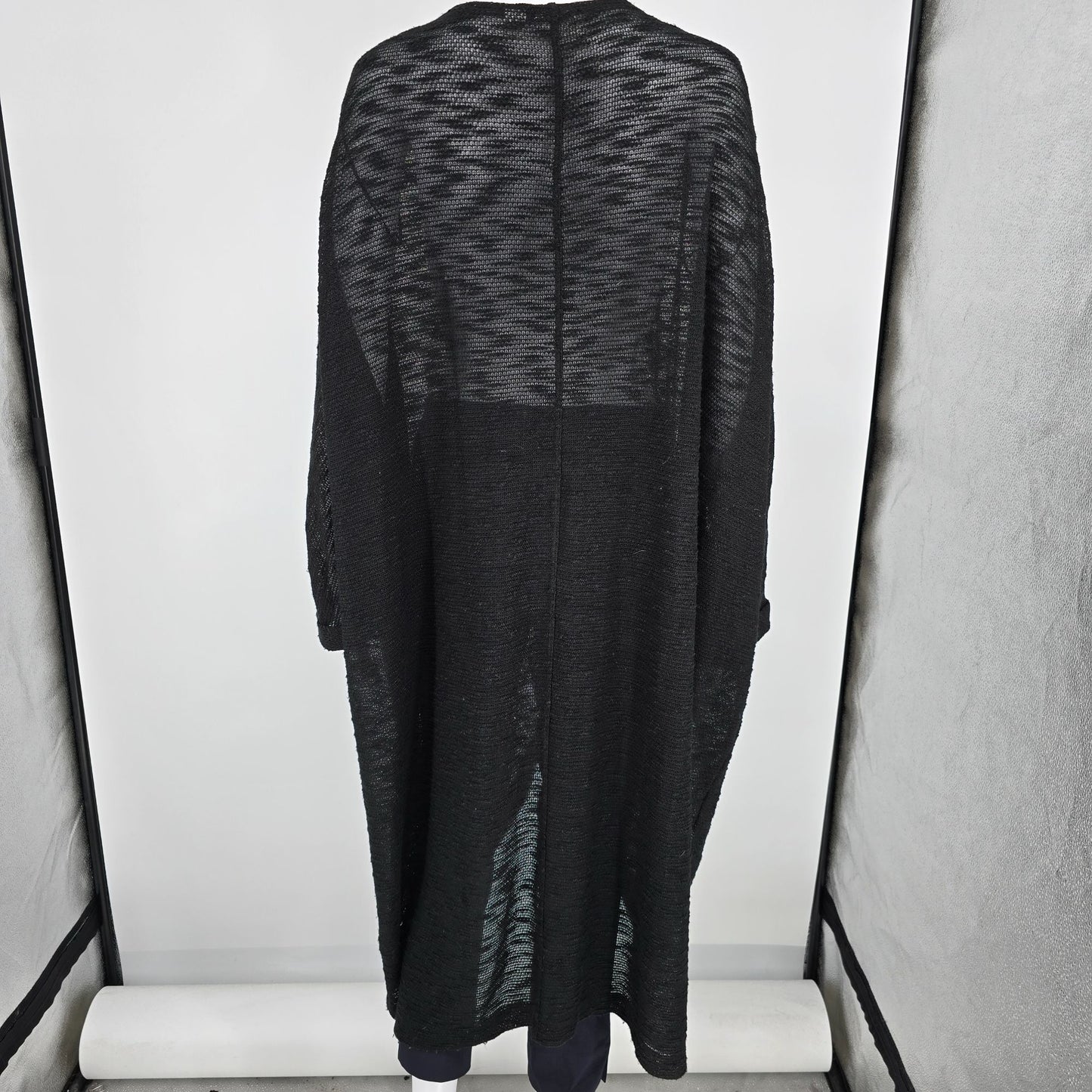 2010s Cato Woman Plus Size Black Open Knit Semi-Sheer Cardigan (4X/26/28W)