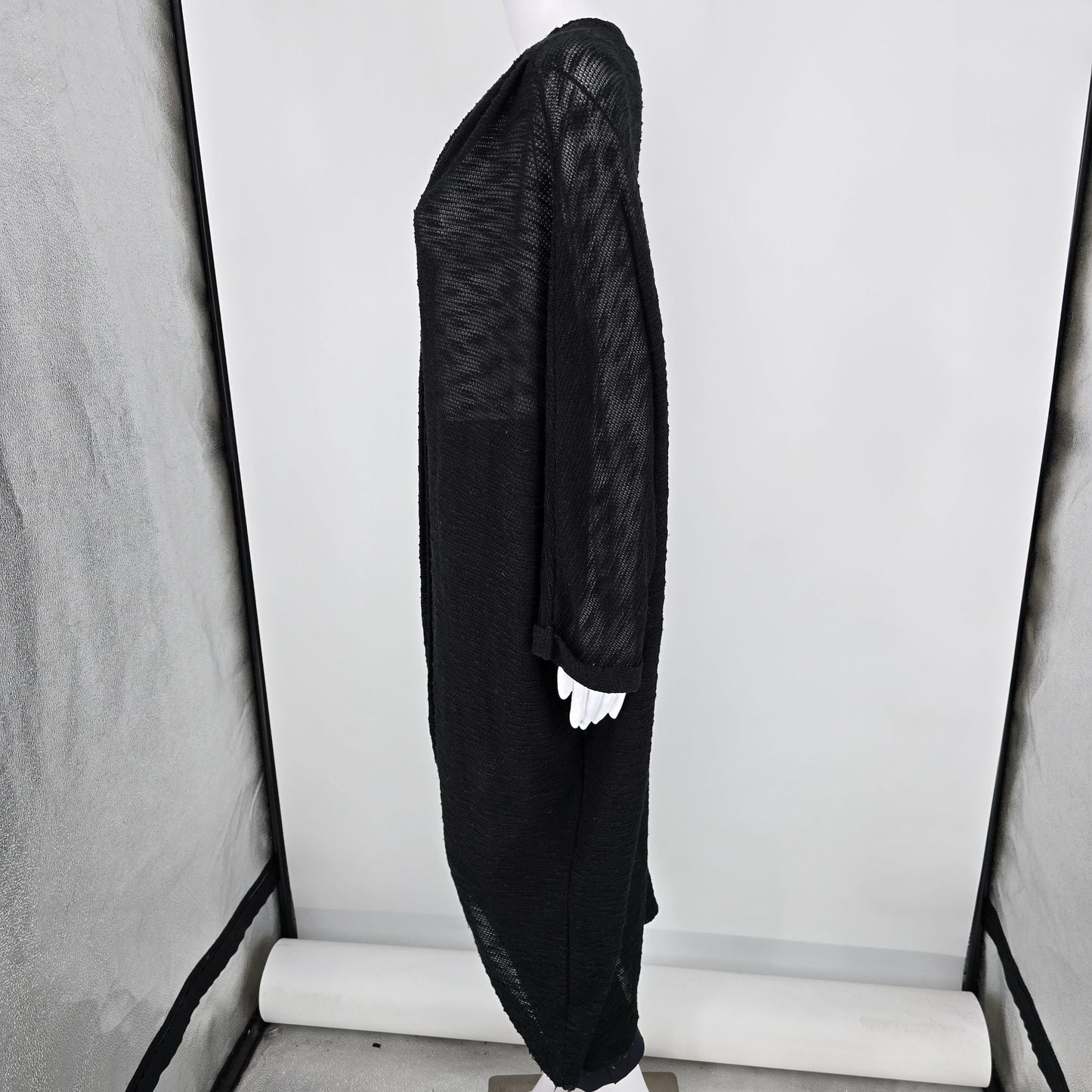 2010s Cato Woman Plus Size Black Open Knit Semi-Sheer Cardigan (4X/26/28W)