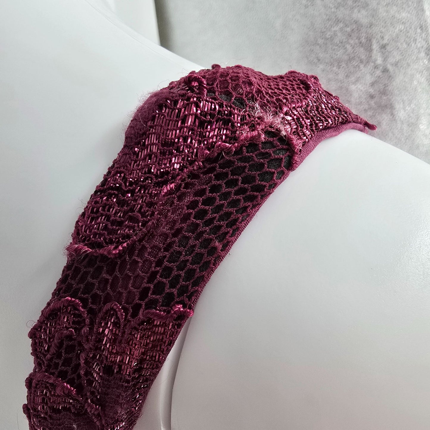 Vintage 1990s/Y2K 5-7-9 Burgundy Satin Party Dress w/ Chiffon Wrap (Junior's XS)