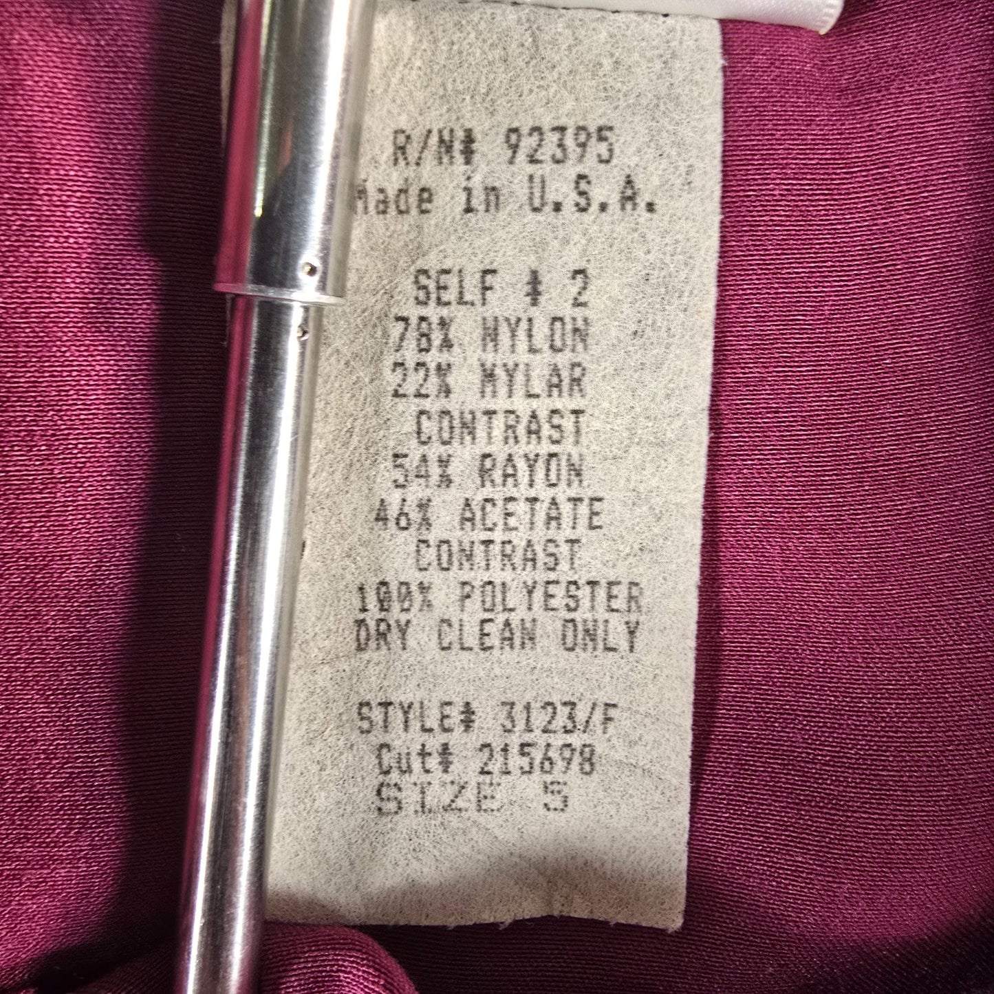 Vintage 1990s/Y2K 5-7-9 Burgundy Satin Party Dress w/ Chiffon Wrap (Junior's XS)