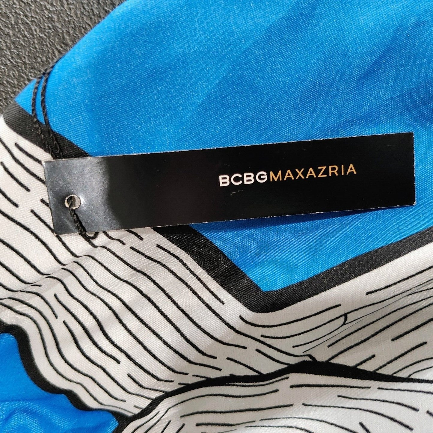 NWT BCBGMAXAZIRA Women's Blue White Sleeveless Shift Dress (Size Large)