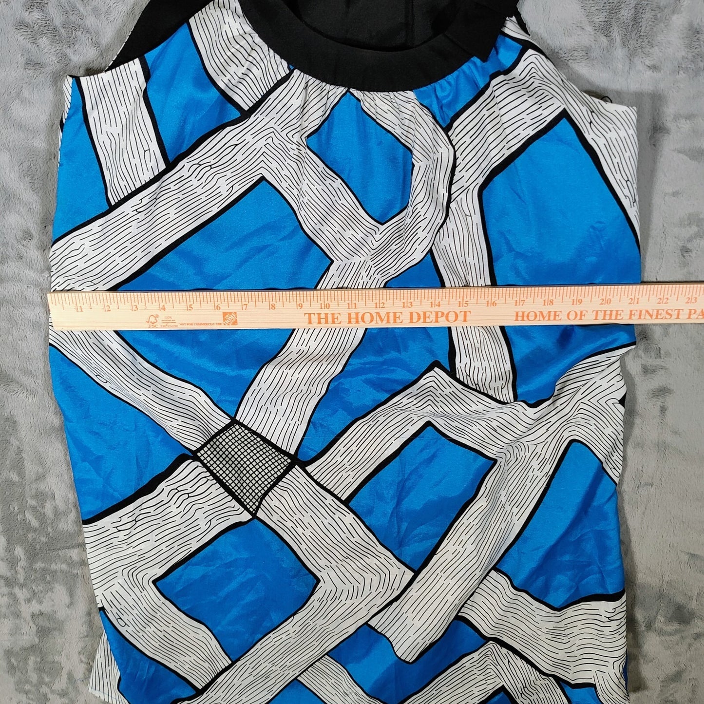 NWT BCBGMAXAZIRA Women's Blue White Sleeveless Shift Dress (Size Large)