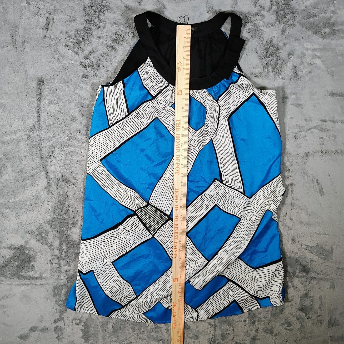 NWT BCBGMAXAZIRA Women's Blue White Sleeveless Shift Dress (Size Large)
