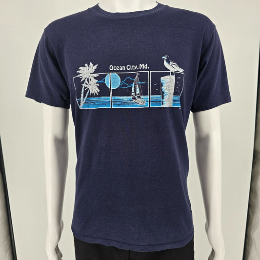 Vintage 1990s TRSF Ocean City, Maryland Nautical Seagull Graphic T-Shirt (L)