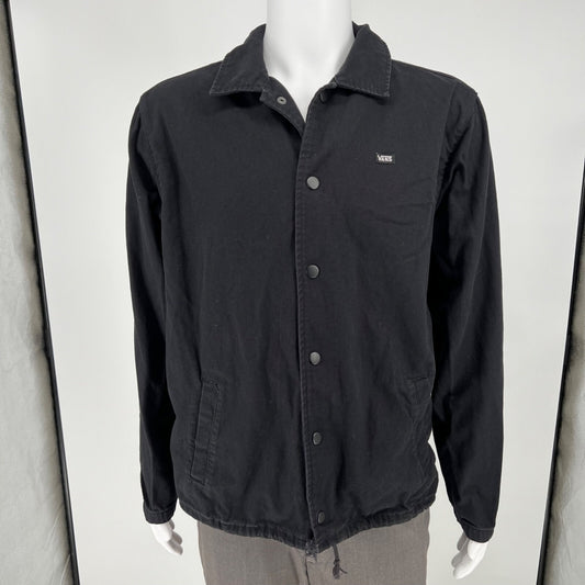 Vans Torrey Men's Black Skate Torrey Cotton Canvas Snap Button Jacket (Medium)