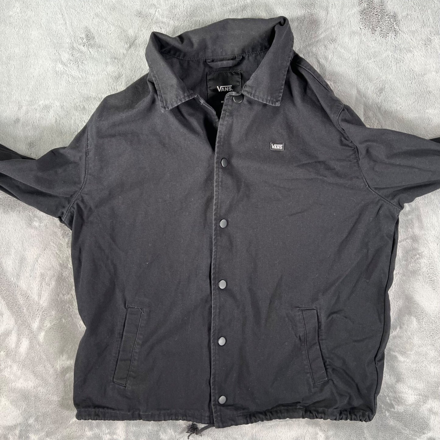 Vans Torrey Men's Black Skate Torrey Cotton Canvas Snap Button Jacket (Medium)