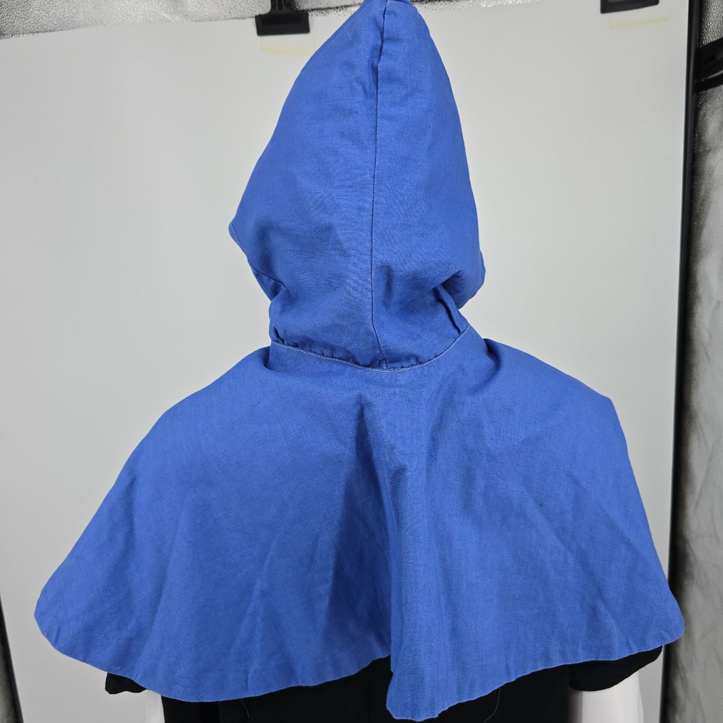 Vintage 1970s Handmade Reversible Blue/Green Costume/Theater Hooded Capelet (OS)