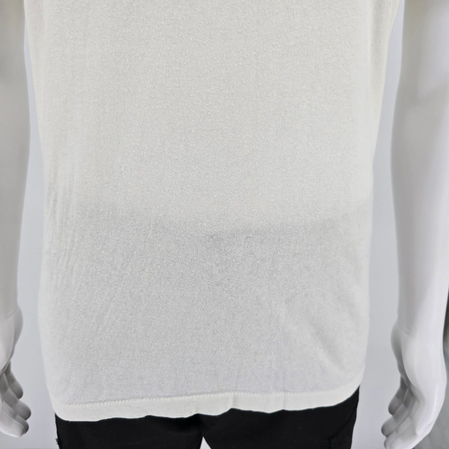 Vintage 1990s Hanes Blank White Single Stitch Crew Neck Cotton T-Shirt (M/L)